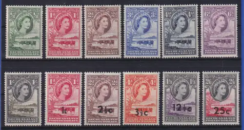 Betschuanaland 1955/61 Lot 12 Werte postfrisch **