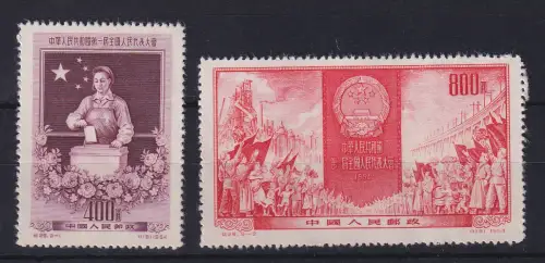 VR China 1954 National-Kongress Mi.-Nr. 261-262 postfrisch (*) China C29 Set MNH
