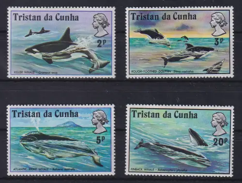 Tristan da Cunha 1977 Wale und Delphine Mi.-Nr. 202-205 ** / MNH