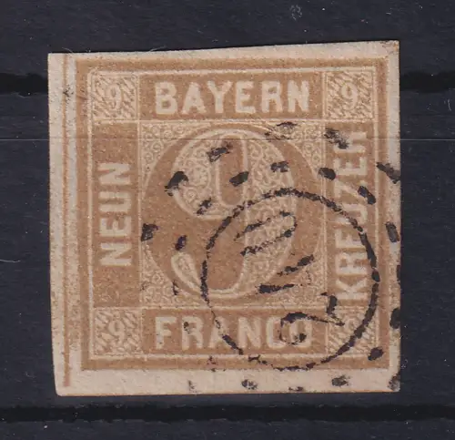 Bayern 9 Kreuzer ockerbraun Mi.-Nr. 11 mit OMR 240 Kempten
