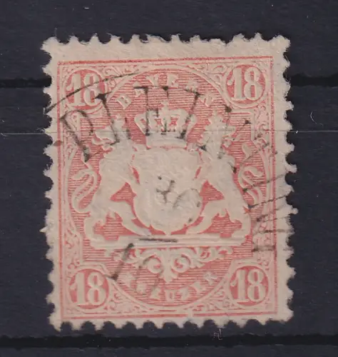 Bayern Wappen 18 Kreuzer mattziegelrot Mi.-Nr. 27Ya O PLEINTING