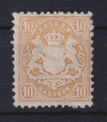 Bayern Wappen 10 Kreuzer mattgelb Mi.-Nr. 29Ya ungebraucht *