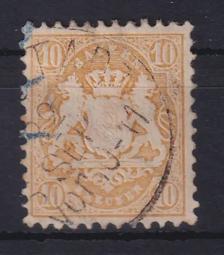 Bayern Wappen 10 Kreuzer mattgelb Mi.-Nr. 29Ya gestempelt