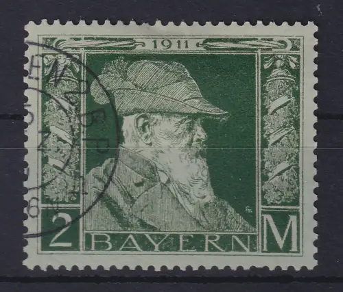 Bayern 1911 Prinzregent Luitpold 2 Mark Mi.-Nr. 87 I gestempelt
