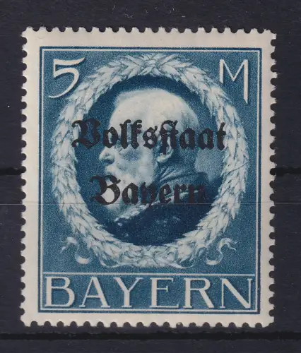 Bayern 1919 Volksstaat 5 Mark Friedenssdruck Mi.-Nr. 131 IAa ungebraucht *
