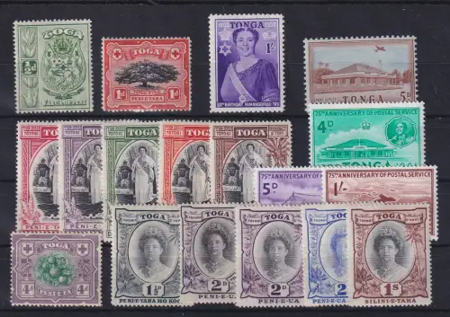 Tonga Lot 16 Werte meist ungebraucht *, teils postfrisch **