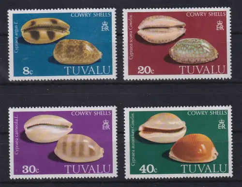 Tuvalu 1980 Kauri-Schnecken Mi.-Nr. 116-119 postfrisch **