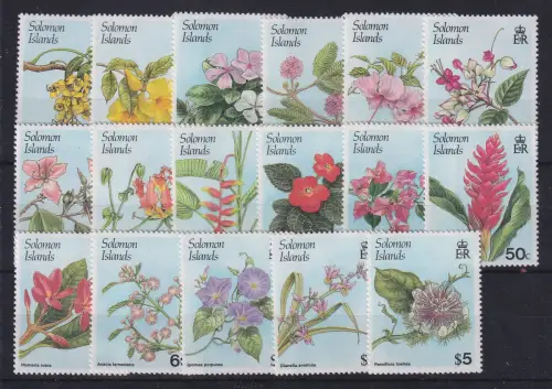 Salomonen 1987 Blüten Mi.-Nr. 637-653 postfrisch **
