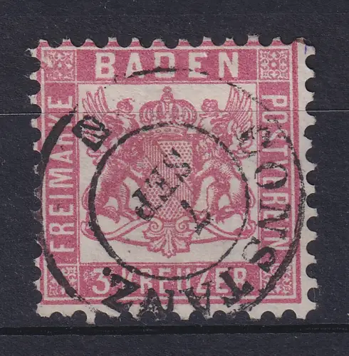 Baden 1862 Wappen 3 Kreuzer Mi.-Nr. 18 O CONSTANZ