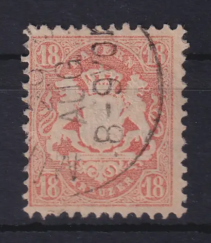 Bayern Wappen 18 Kreuzer mattziegelrot Mi.-Nr. 27Ya gestempelt