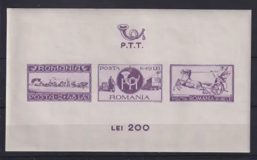 Rumänien 1944 Post- und Eisenbahnwesen Mi.-Nr. Block 22 postfrisch **