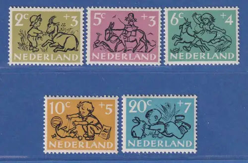 Niederlande 1952 Voor het Kind Haustiere Mi.-Nr. 601-605 Satz kpl ** / MNH