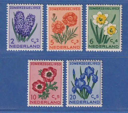 Niederlande 1953 Sommermarken Blumen  Mi.-Nr. 607-611 Satz kpl ** / MNH
