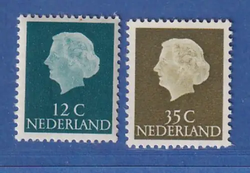 Niederlande 1954 Freimarken Juliana 12 und 35 C. Mi.-Nr. 641-642 A ** / MNH