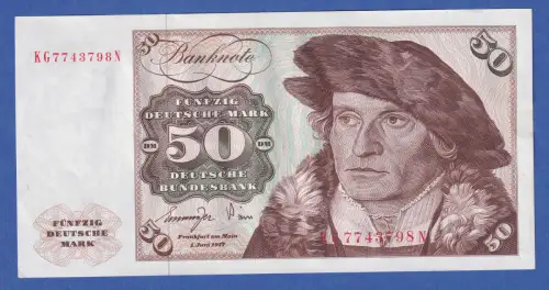Banknote Bundesrepublik 50 DEUTSCHE MARK Serie 1977 annähernd bankfrisch !  