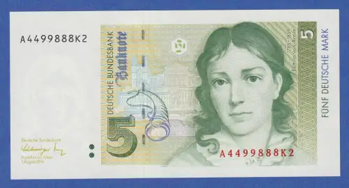 Banknote Bundesrepublik 5 DEUTSCHE MARK von Arnim Serie 1991 fast bankfrisch