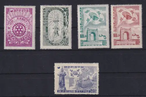 Südkorea 1955 Lot 5 Werte postfrisch **