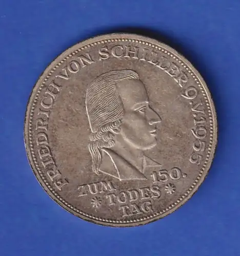 5-D-Mark Silber-Gedenkmünze Friedrich Schiller 11,2g/Ag625 1955 F