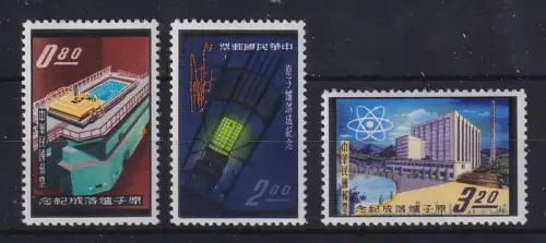 China Taiwan 1961 Forschungsreaktor Mi.-Nr. 431-433 Satz 3 Werte kpl. ** 