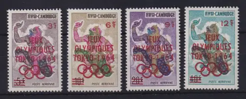 Kambodscha 1964 Olympiade Affenkönig Hanuman Mi.-Nr. 174-177 Satz kpl. **