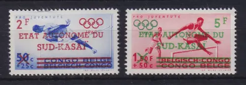 Süd-Kasai (Belgisch Kongo) 1961 Olympiade mit Aufdruck Mi.-Nr. 16-17 **