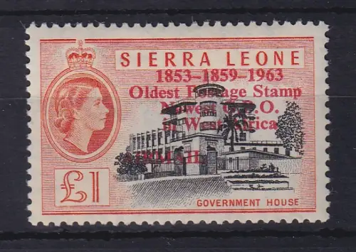 Sierra Leone 1963 Postdienst-Jubiläum 1 £ Mi.-Nr. 250 postfrisch **