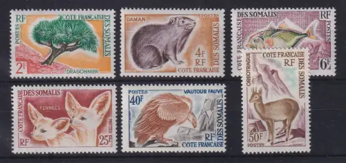Französische Somaliküste 1962 Flora und Fauna Mi.-Nr. 336-341 postfrisch **