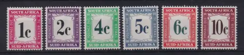 Südafrika 1961 Portomarken Mi.-Nr. 45-50 postfrisch **