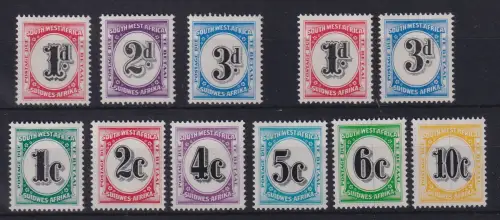 Südwestafrika 1959 Portomarken Mi.-Nr. 91-101 Satz kpl. postfrisch **