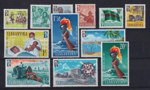 Tansania Tanganyika 1961 Unabhängigkeit Mi.-Nr. 98-109 postfrisch **