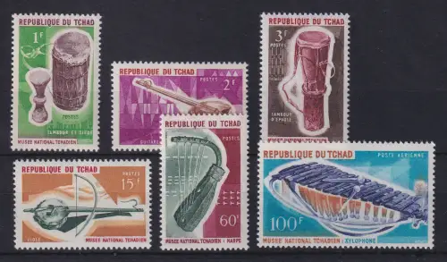 Tschad 1965 Historische Musikinstrumente Mi.-Nr. 141-146 postfrisch **