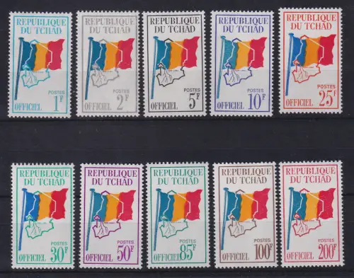 Tschad 1966 Dienstmarken Mi.-Nr. 1-10 postfrisch **