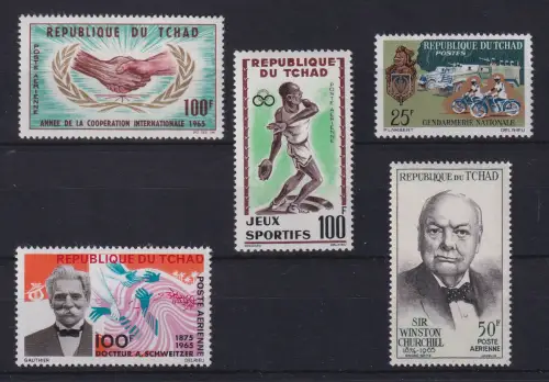 Tschad Lot 5 Werte postfrisch **