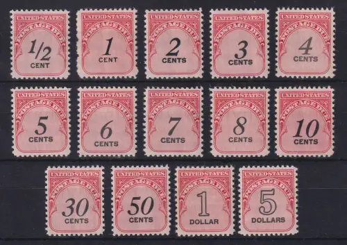 USA 1959 Portomarken Mi.-Nr. 54-67 postfrisch **