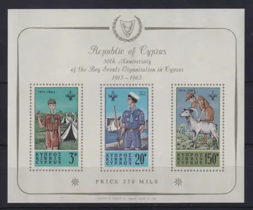 Zypern 1963 Pfadfinder Mi.-Nr. Block 1 postfrisch **