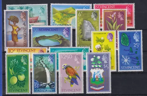 St. Vincent Satz Mi.-Nr. 205-219 ** / MNH Inselmotive
