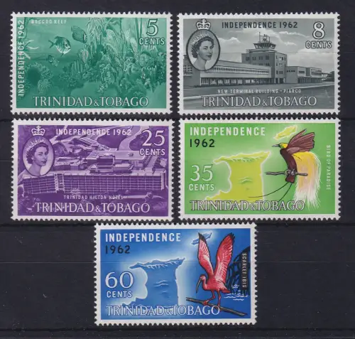 Trinidad & Tobago 1962 Mi.-Nr. 189-193 postfrisch ** / MNH Unabhängigkeit