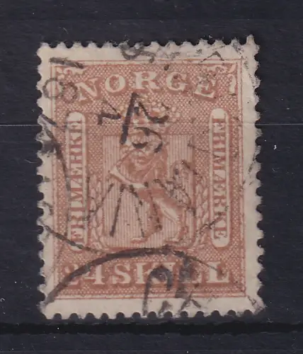 Norwegen 1863 Wappen 24 Skilling Mi.-Nr. 10 gestempelt