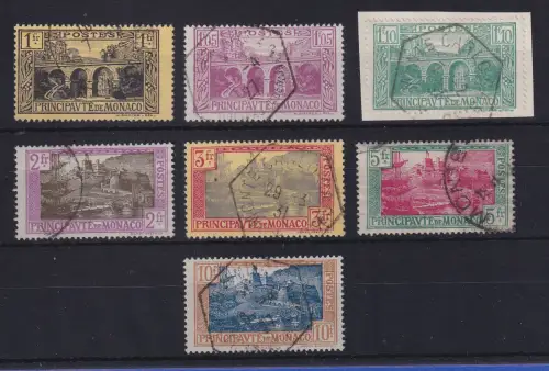 Monaco 1925 Landesansichten Mi.-Nr. 97-103 gestempelt