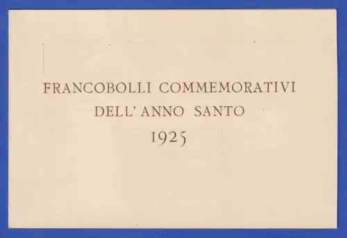 Italien 1924 Heiliges Jahr 1925 Mi.-Nr. 206-211 O ROMA Satz kpl. in Folder