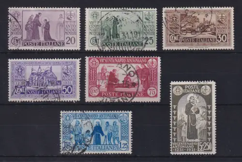 Italien 1931 Antonius von Padua Mi.-Nr. 362-368 gestempelt
