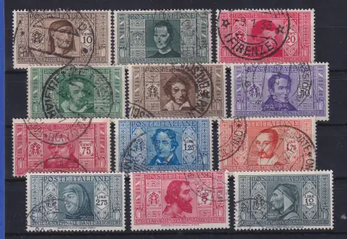 Italien 1932 Dante-Gesellschaft Dichter Mi.-Nr. 373-384 O, teils Gefälligk.-O