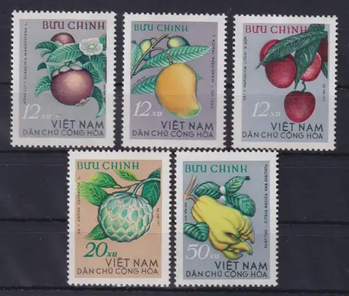Vietnam 1964 Tropische Früchte Mi.-Nr. 334-338 (*)