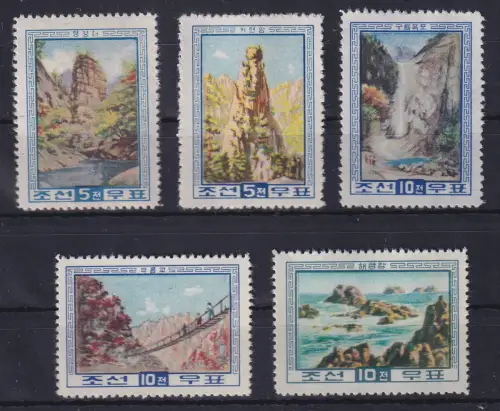 Nordkorea 1960 Diamantberge Kumgang Mi.-Nr. 238-242 Satz kpl. (*) 