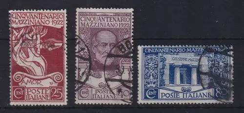 Italien 1922 Guiseppe Mazzini Mi.-Nr. 157-159 gestempelt 