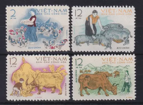 Vietnam 1962 Haustierzucht Mi.-Nr. 236-239 (*)