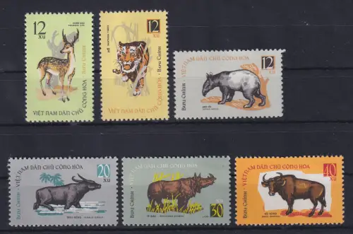 Vietnam 1964 Wildtiere Mi.-Nr. 319-324 Satz kpl. (*)