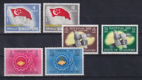 Singapur 1960/62 Nationalfeiertag Mi.-Nr. 49-50, 51-52, 69-70 postfrisch **