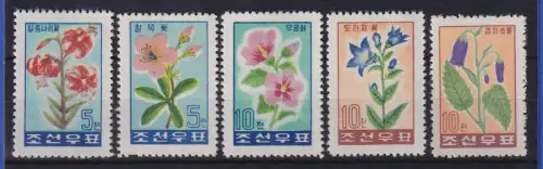 Nordkorea 1960 Blumen Mi.-Nr. 232-236 Satz (*) / **