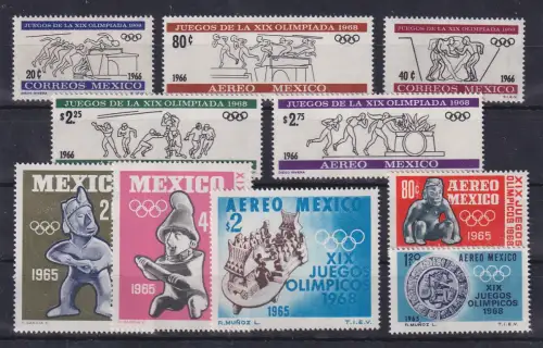 Mexiko 1968 Olympische Spiele Mi.-Nr. 1192-1196, 1214-1218 postfrisch **